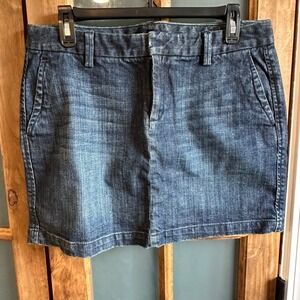 Gap Denim Mini Skirt Size 8 Dark Wash Blue Stretch Cotton Summer 2010